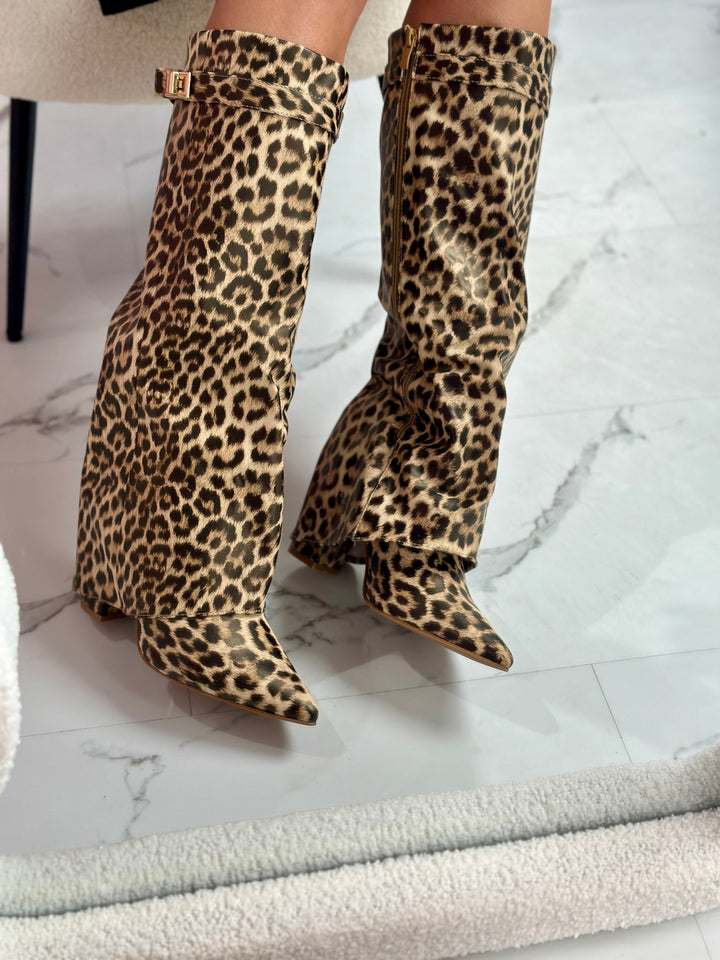FELINA™ – Lederstiefeletten mit Leopardenmuster