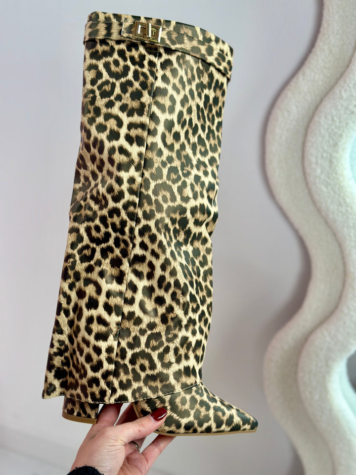 FELINA™ – Lederstiefeletten mit Leopardenmuster