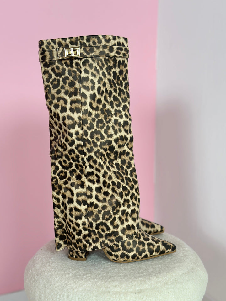 FELINA™ – Lederstiefeletten mit Leopardenmuster