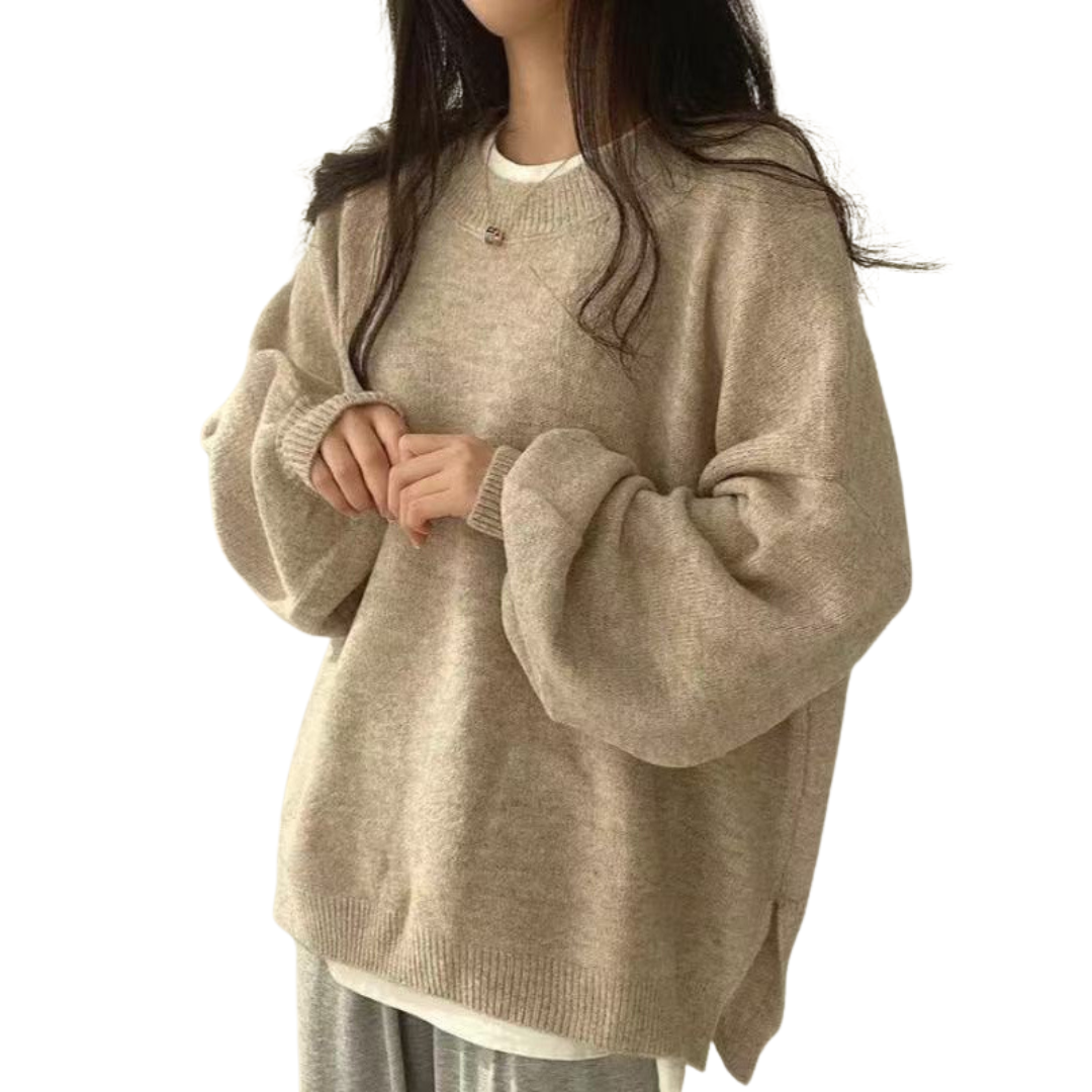 DAGNY™ – Gemütlicher Pullover mit überschnittenen Schultern und geschlitztem Saum