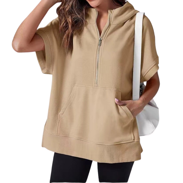 BREEYN™ – Entspanntes Kapuzen-Kurzarm-Sweatshirt