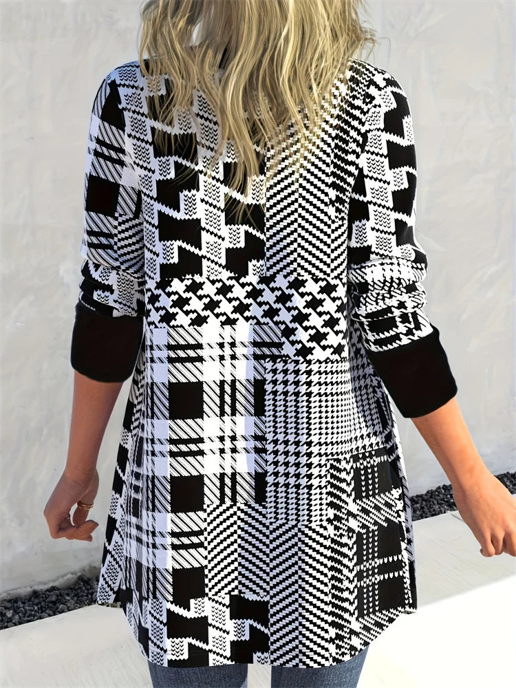 LEONA™ | Eleganter Cardigan mit Geoprint