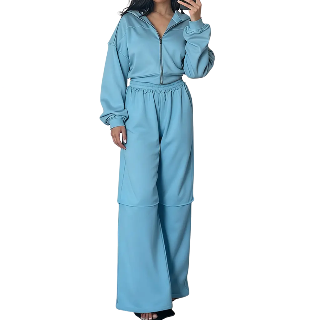 JOSLYN™ – Kuscheliger Zweiteiler mit Reißverschluss-Hoodie