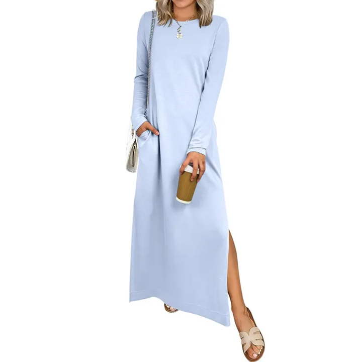 HADLEY™ – Entspanntes Maxi-Kleid mit geteilter Tasche