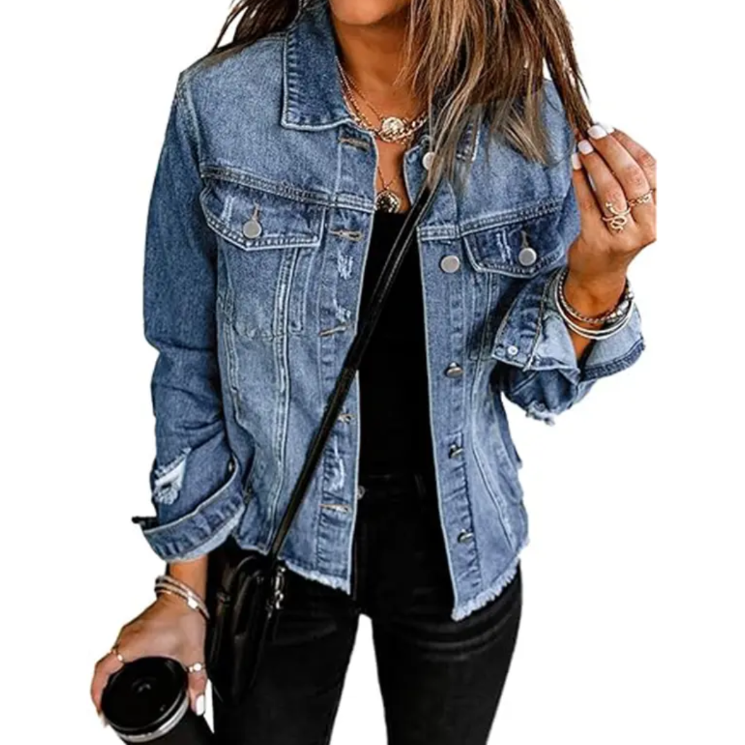 DENIM™ – Ausgeblichene Boyfriend-Jeansjacke