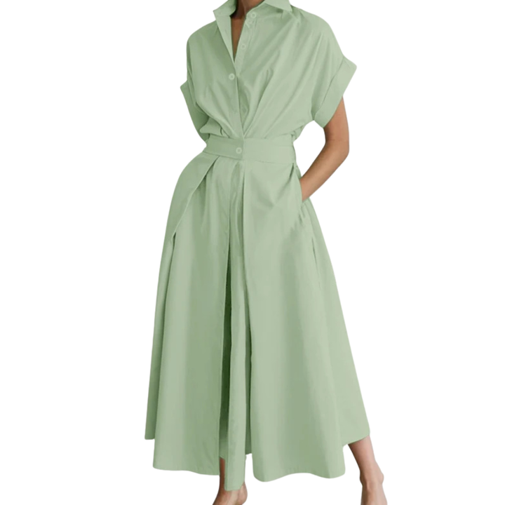 RIELLE™ – Preppy Hemdblusenkleid mit hoher Taille