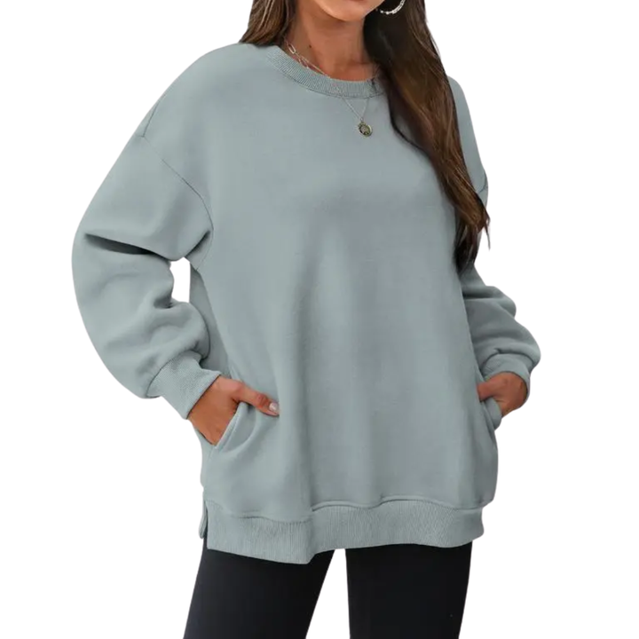 BRENLEY™ – Gemütlicher, übergroßer Fleece-Pullover mit Rundhalsausschnitt