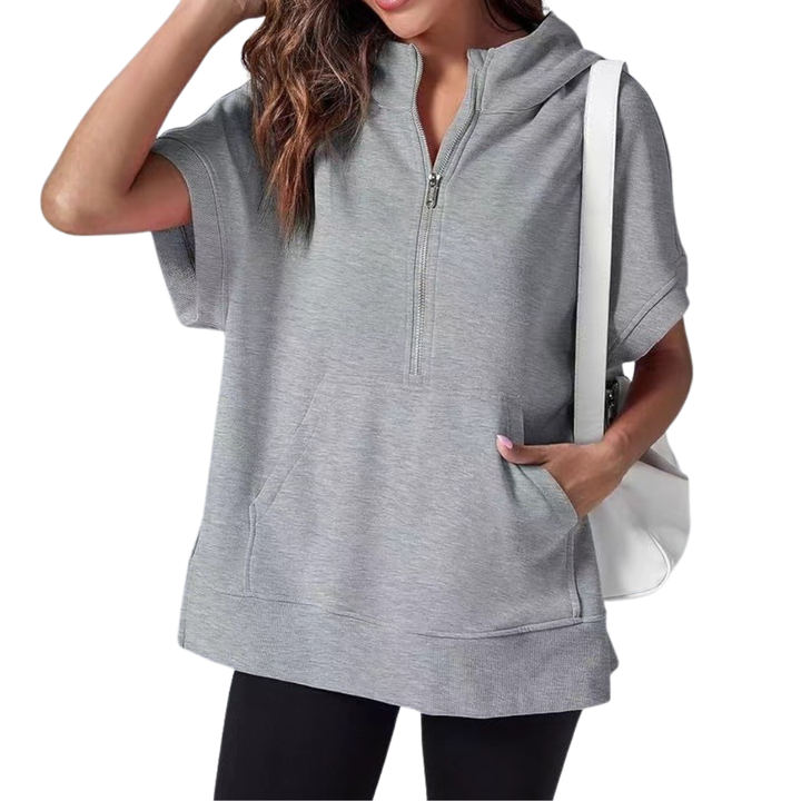 BREEYN™ – Entspanntes Kapuzen-Kurzarm-Sweatshirt