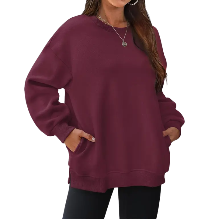 BRENLEY™ – Gemütlicher, übergroßer Fleece-Pullover mit Rundhalsausschnitt