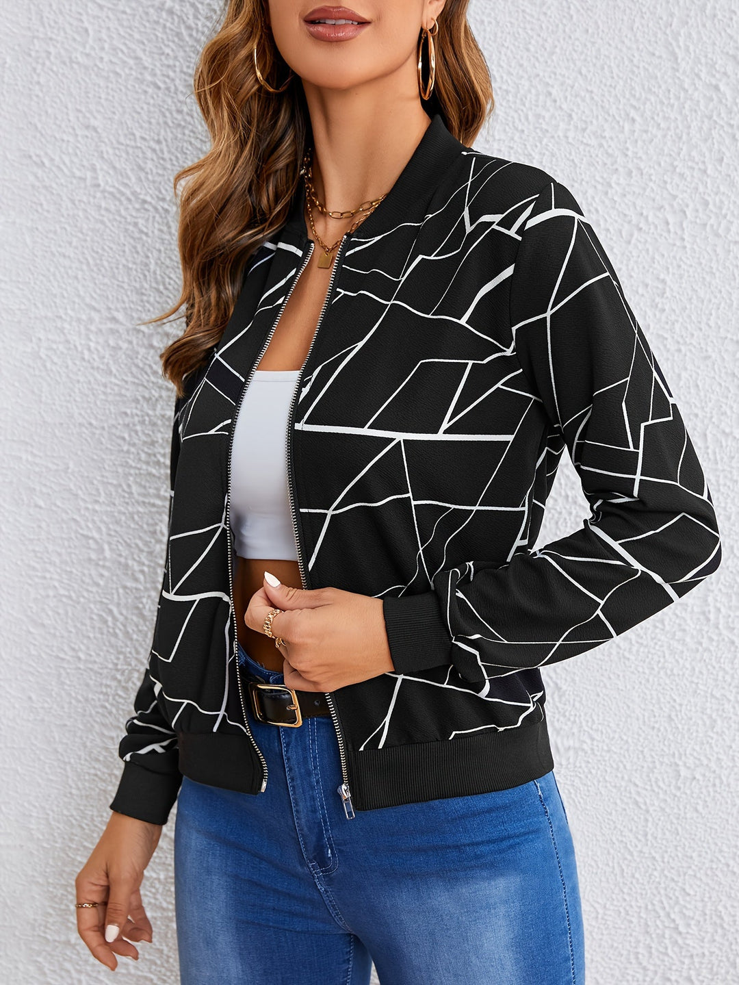 MILA™ | Künstlerische Zip-Jacke mit Muster