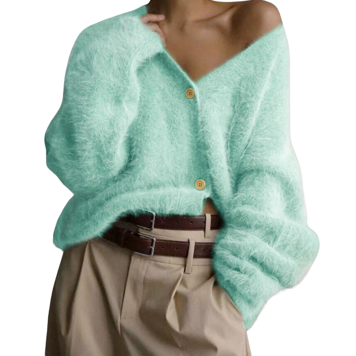 BRISEIS™ – Kuscheliger V-Ausschnitt Strickjacke mit Knöpfen