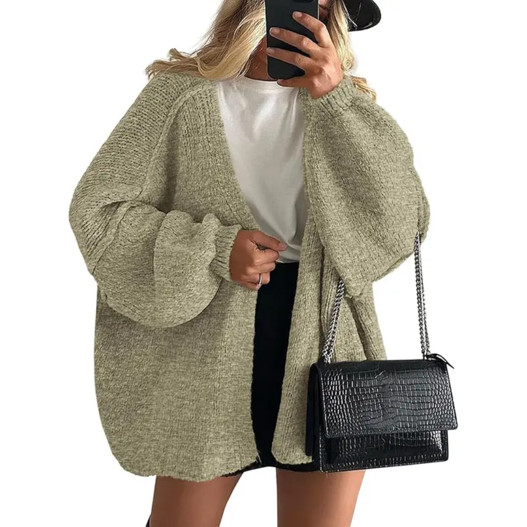 WINONA™ – Gemütliche Oversized Strickjacke mit Laternenärmeln