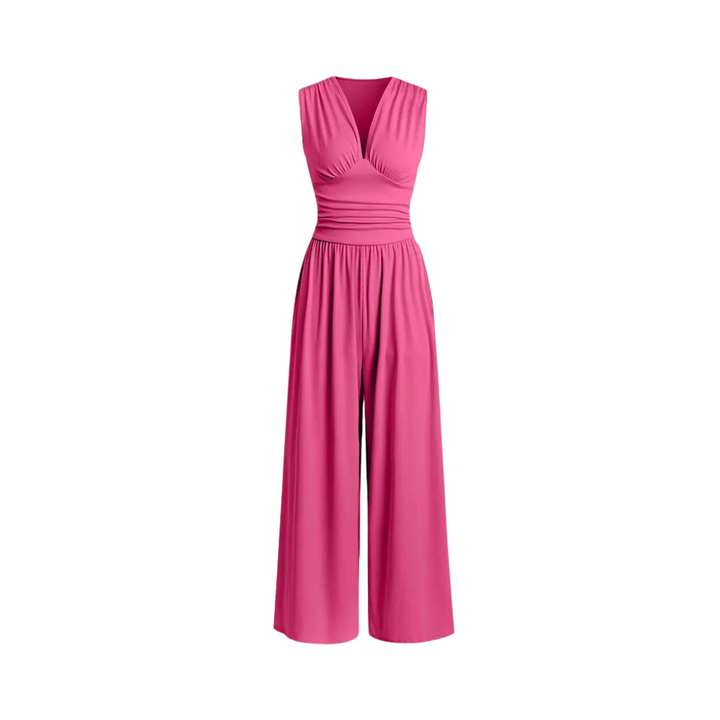 WYLENE™ – Ärmelloser gerippter Jumpsuit mit weitem Bein