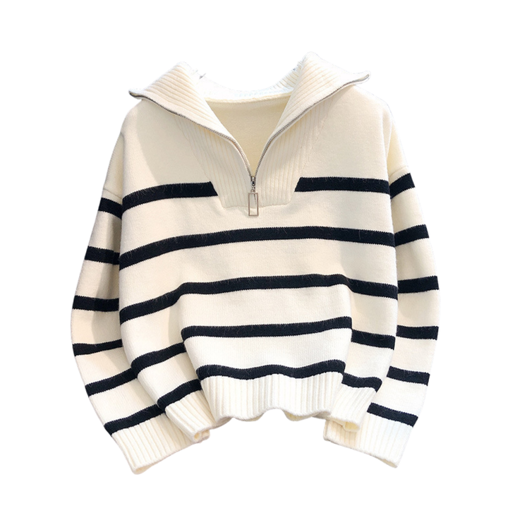 FARREN™ – Gestreifter Half-Zip-Pullover mit Kontrastdetails