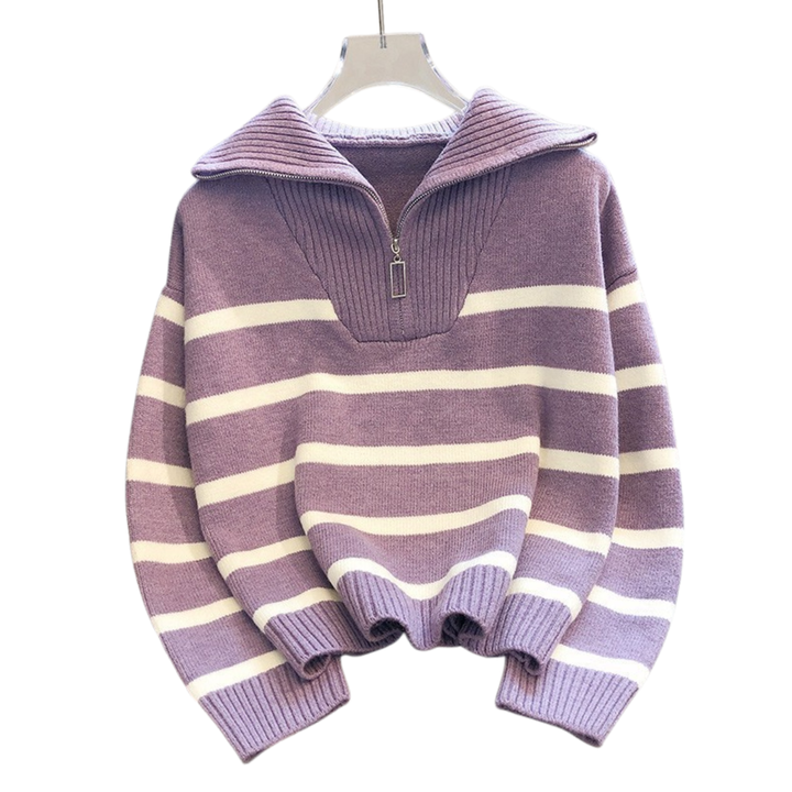 FARREN™ – Gestreifter Half-Zip-Pullover mit Kontrastdetails