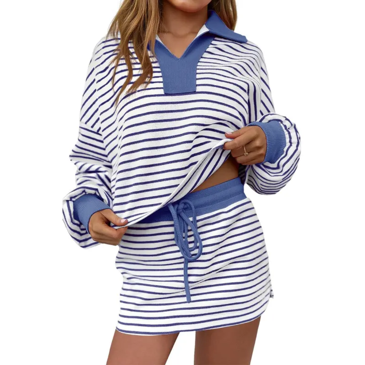 REYNA™ – Entspanntes Lounge-Set mit V-Ausschnitt und Skort