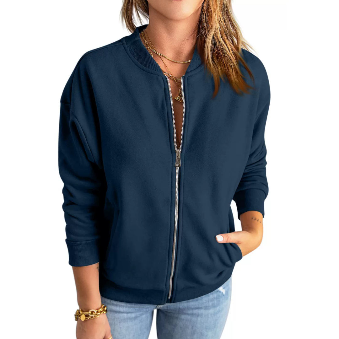 SOLANGE™ – Freizeit-Sweatshirt-Jacke mit Reißverschluss