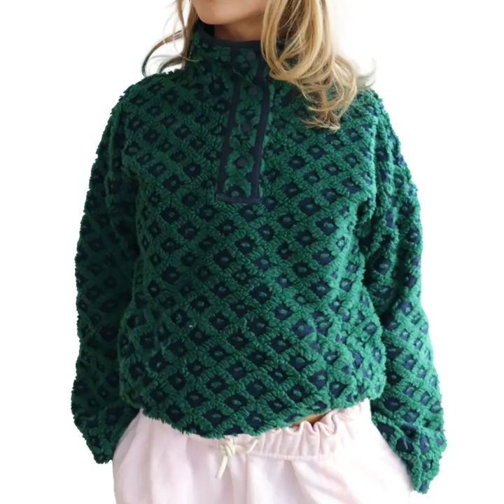 INGRID™ – Gemütliches Karomuster Sherpa-Pullover-Sweatshirt