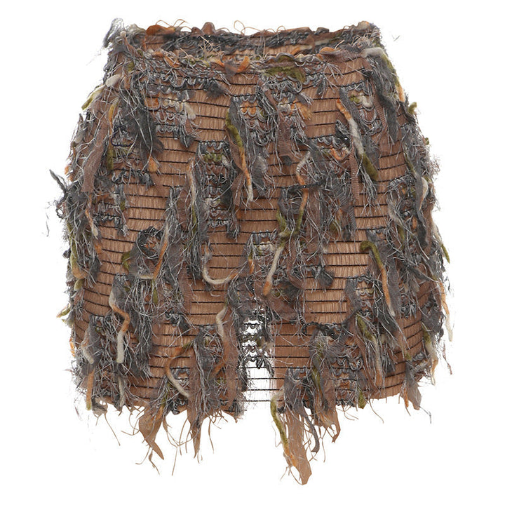 MARIA™ – Eleganter hoch taillierter Minirock mit Fransen-Detail