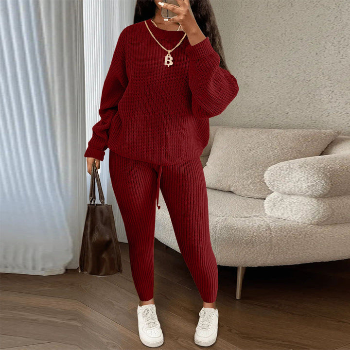 TAMA™ - Gemütliches Langarm-Pullover und Kordelzug-Hosen Set