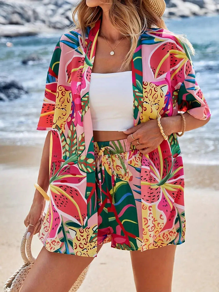 FANNIE™ – Einfaches Sommer-Blumen-Top und Shorts-Set