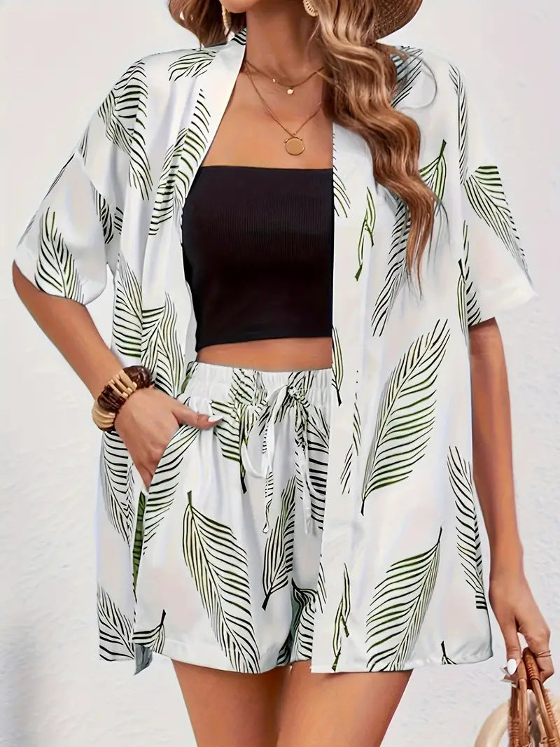 FANNIE™ – Einfaches Sommer-Blumen-Top und Shorts-Set