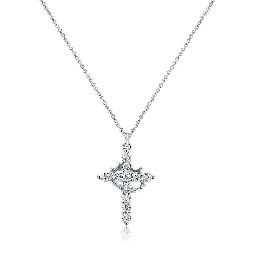 CLARISSE™ – Klassische Kreuz & Krone Halskette