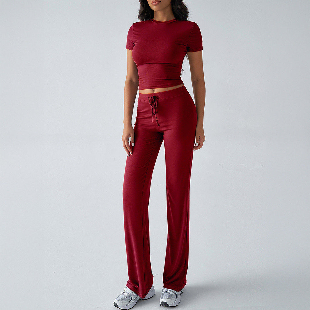MARGARITA™ – Alltägliches Kurzarm-Crop-Top- und Jogger-Set
