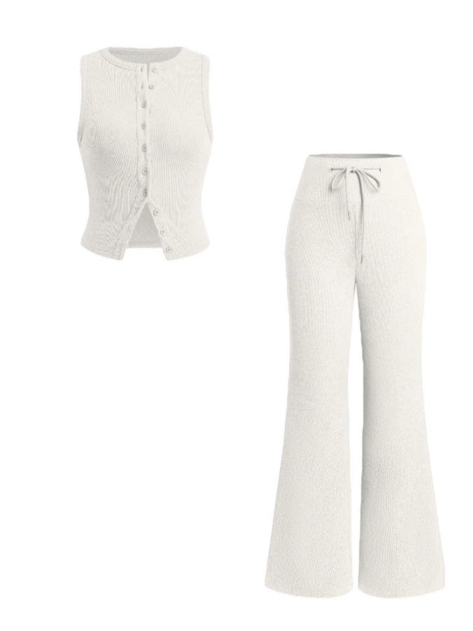 HILDA™ – Damen Ärmellose Weste & Hose mit weitem Bein