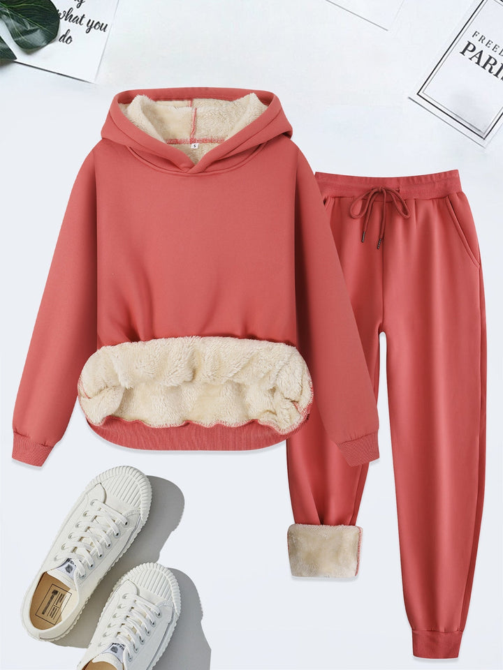 FORDA™ - Gemütliches Set aus einfarbigem Hoodie und Hose mit Kordelzug