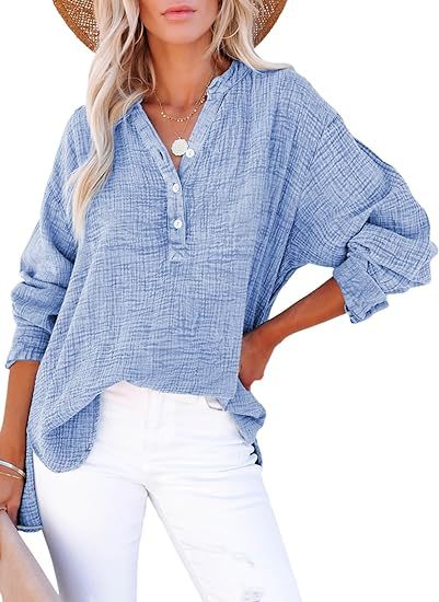 AYLA™ – Lässige V-Ausschnitt-Bluse