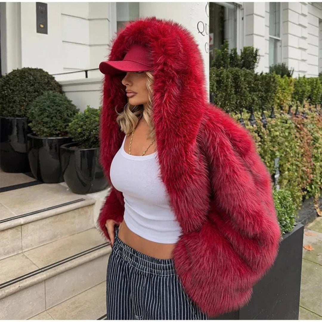 STELLA™ - Gemütlicher Kapuzen-Langarm-Fleece-Mantel