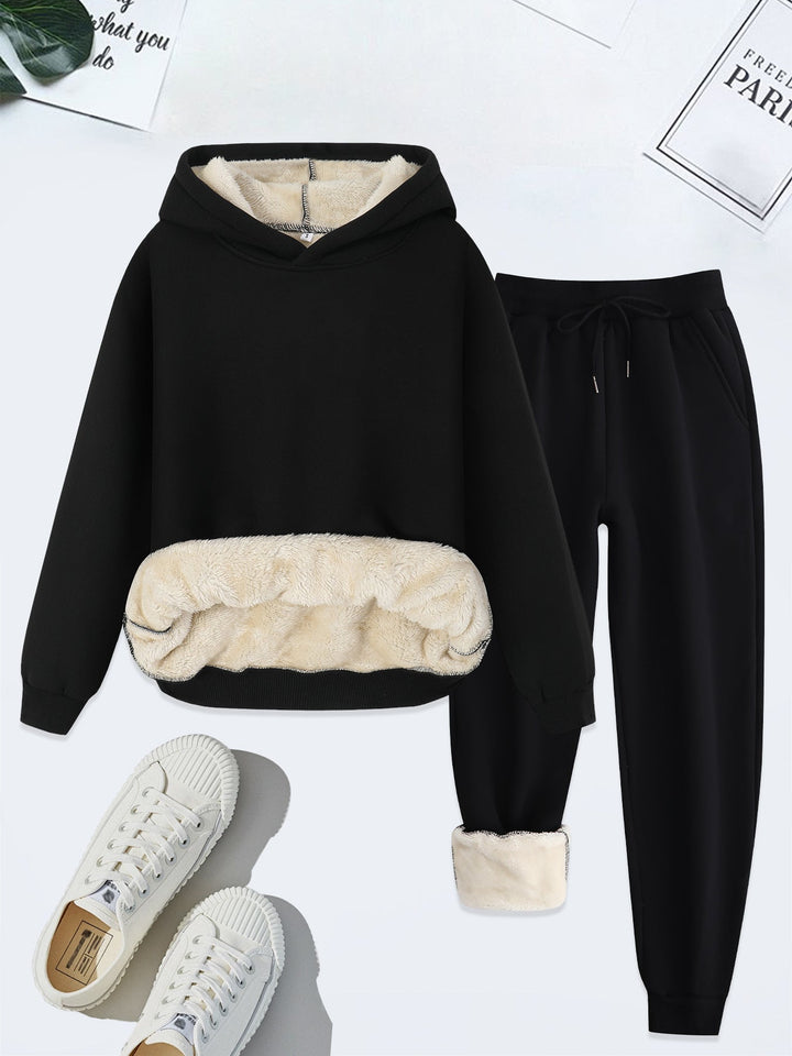 FORDA™ - Gemütliches Set aus einfarbigem Hoodie und Hose mit Kordelzug