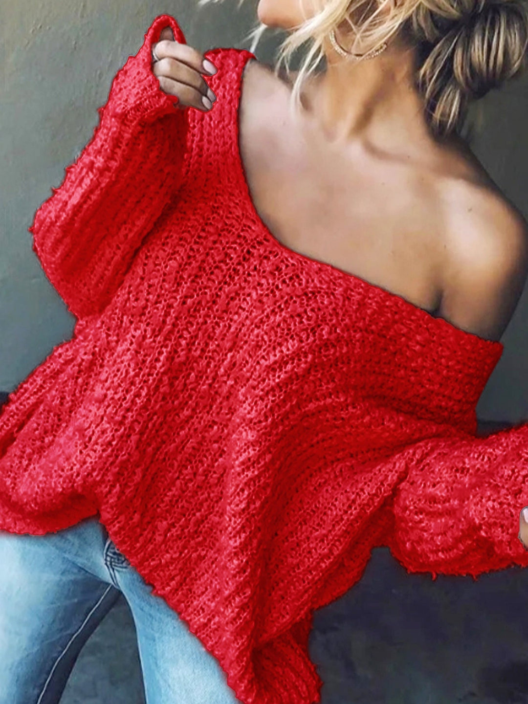 TELIKA™ - Bequemer Langarmpullover mit überschnittenen Schultern