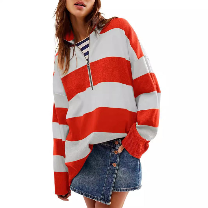 CAMILLA™ - Gemütlicher Langarm-Pullover mit halbem Reißverschluss