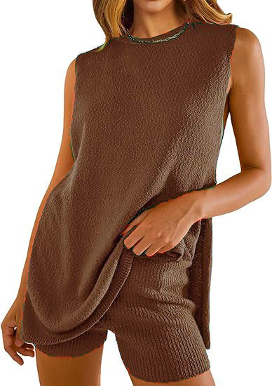 SAVINA™ – Ärmelloser Lounge-Pullover und Shorts-Duo
