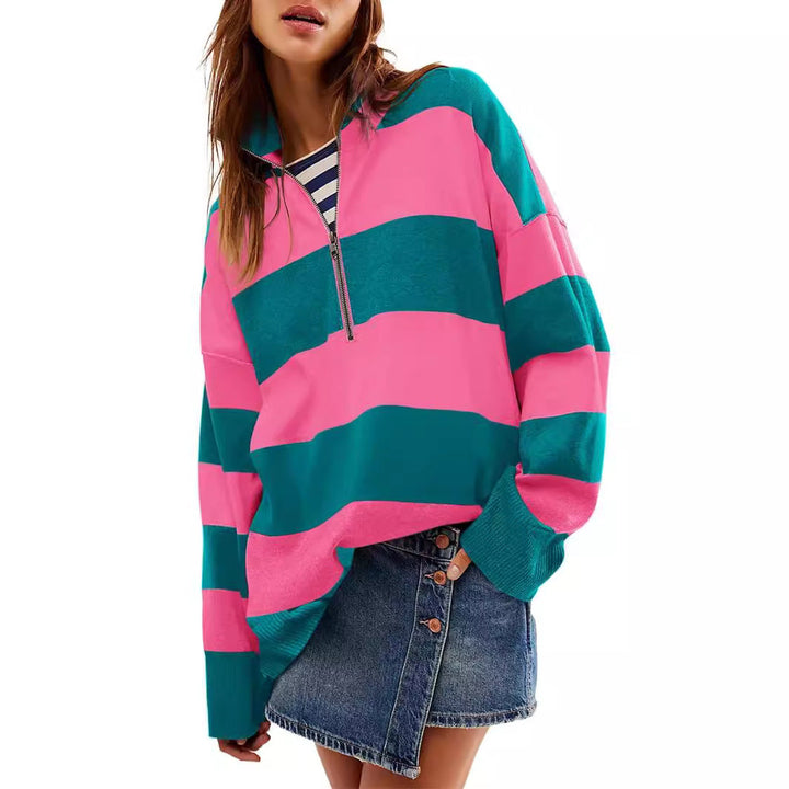 CAMILLA™ - Gemütlicher Langarm-Pullover mit halbem Reißverschluss