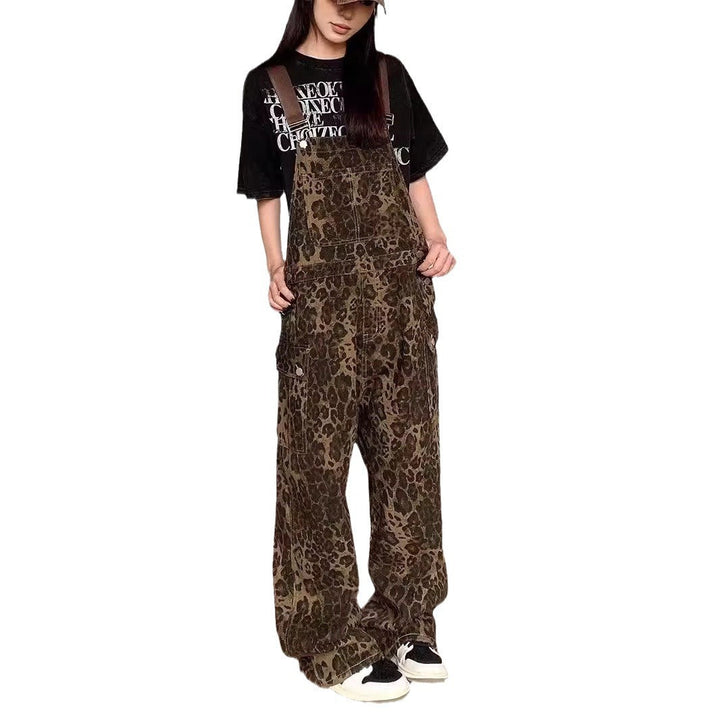 LUNTIAN™ – Vintage Leopard Overall mit weitem Bein