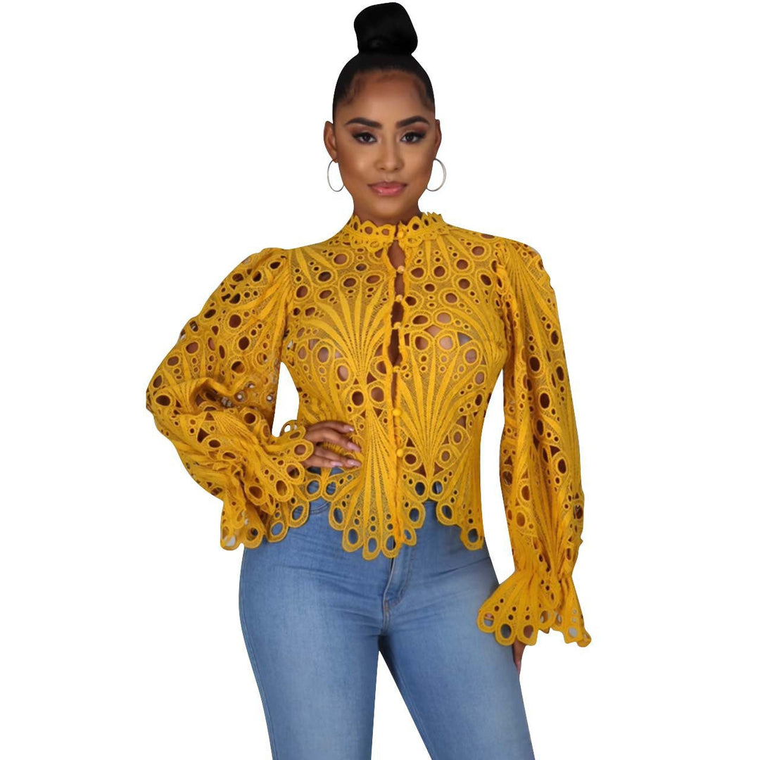 ISALI™ - Elegante asymmetrische Bluse mit Volantärmeln