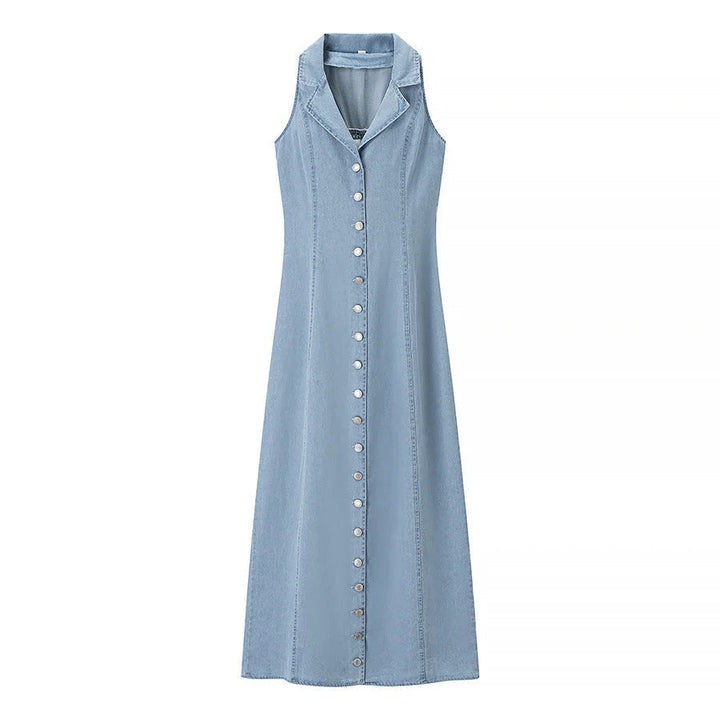 INOCENCIA™ – Klassisches, durchgeknöpftes Maxi-Kleid mit tiefem V-Ausschnitt