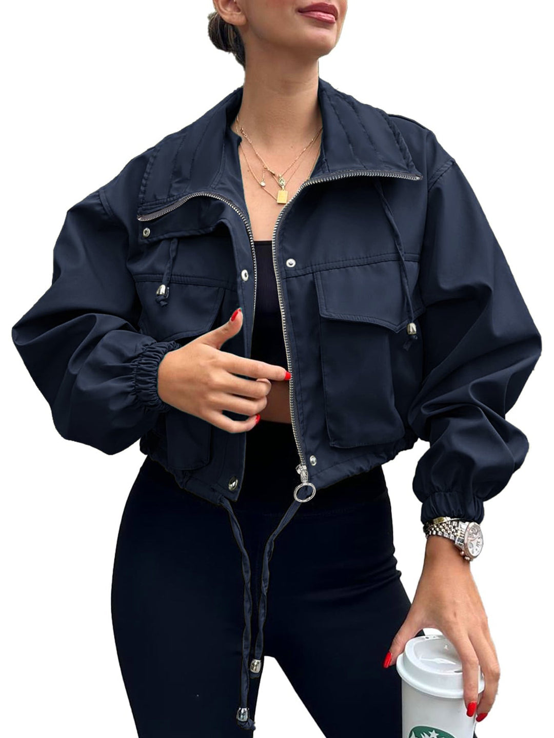 AGAPITA™ – Leichte bauchfreie Jacke mit Reißverschluss