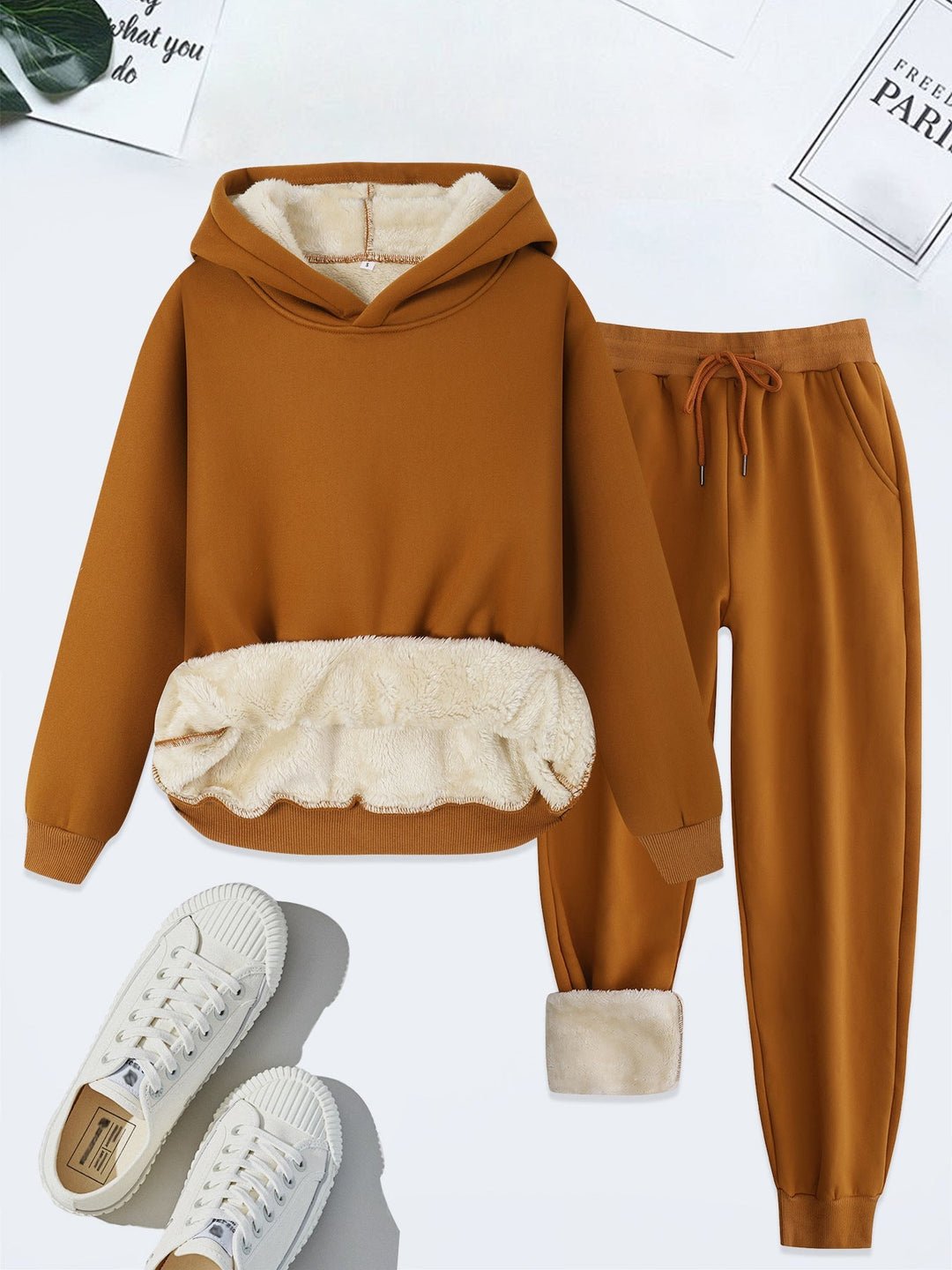 FORDA™ - Gemütliches Set aus einfarbigem Hoodie und Hose mit Kordelzug