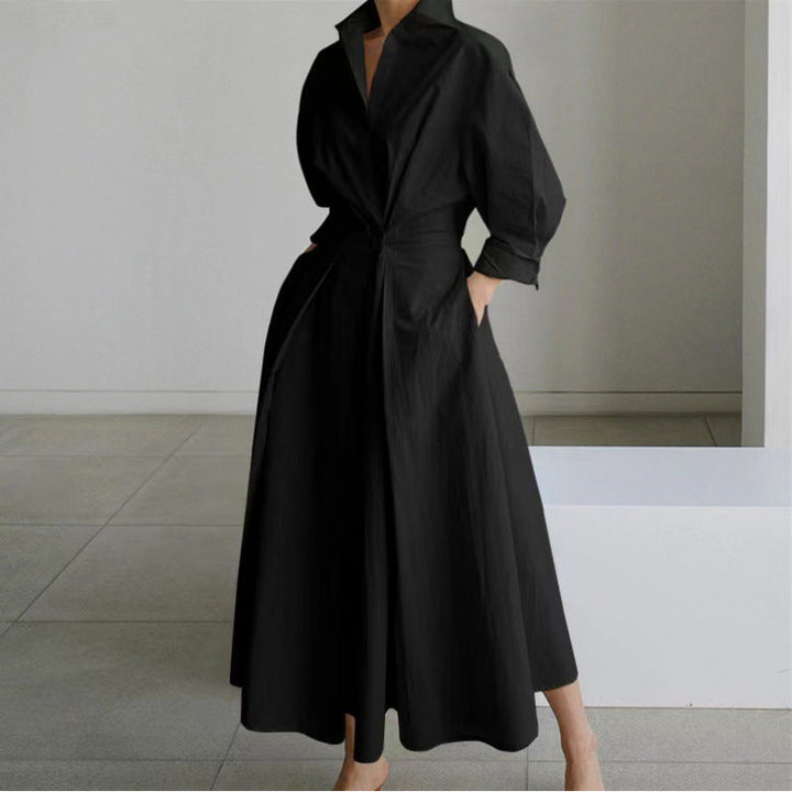 SOFER™ - Elegantes Wickel-Maxikleid mit Kragen