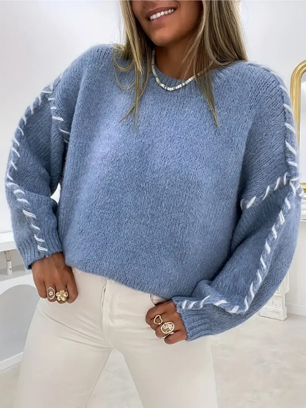 KALIYAH™ - Lässiger Rundhals-Langarmpullover