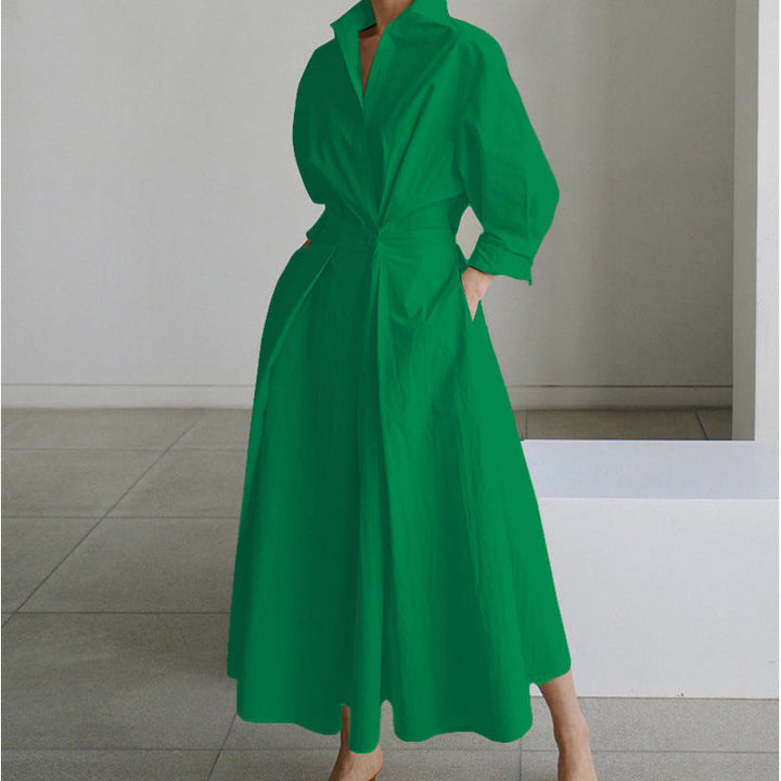 SOFER™ - Elegantes Wickel-Maxikleid mit Kragen