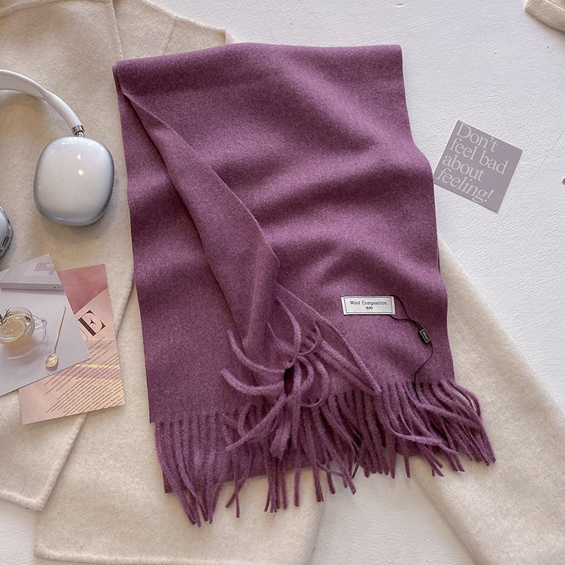 KHIONNE™ - Bequeme weiche unifarbene Schal-Stola mit Quasten