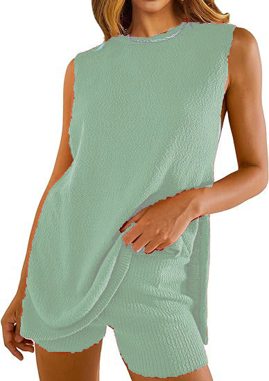 SAVINA™ – Ärmelloser Lounge-Pullover und Shorts-Duo