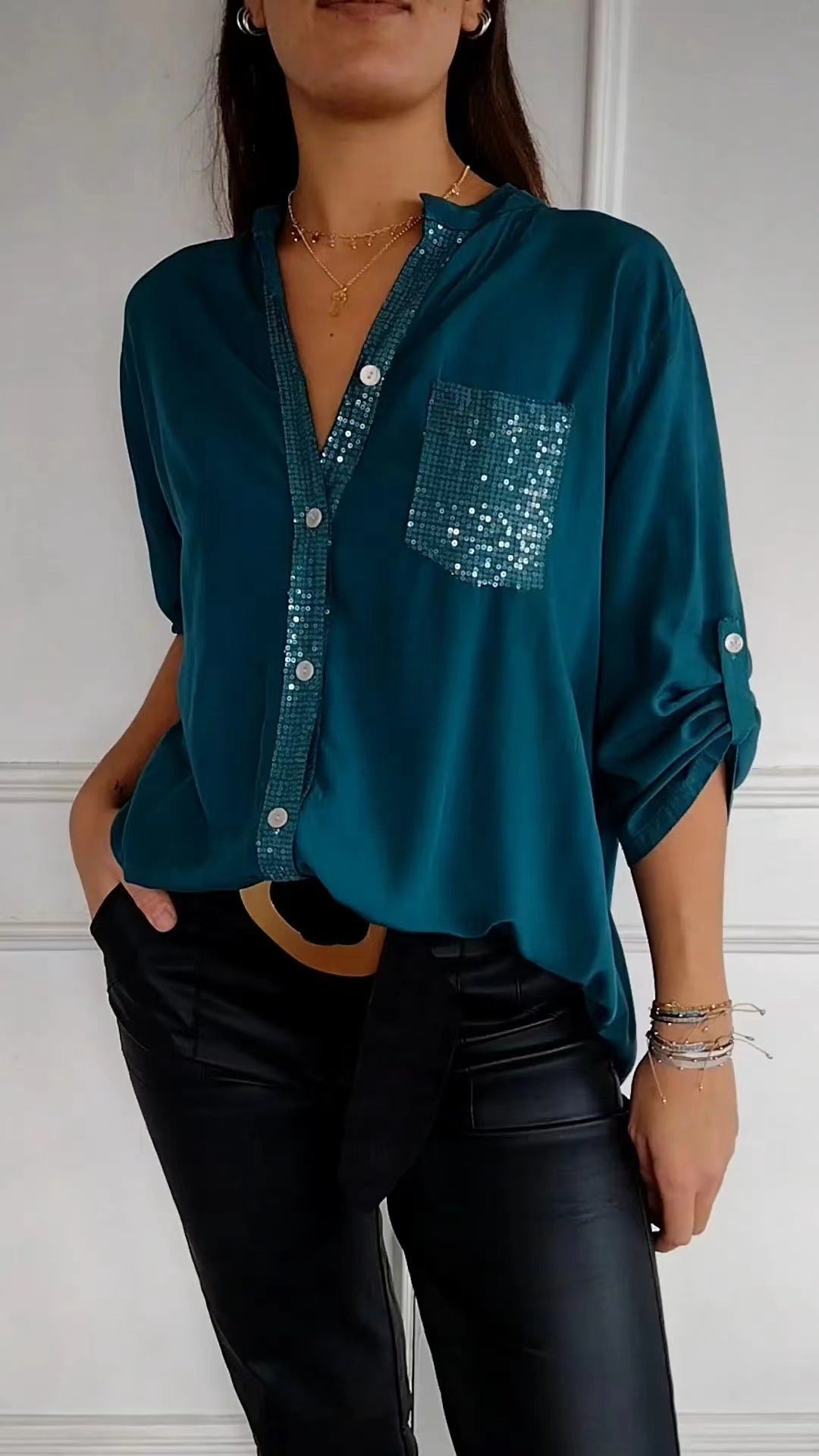 DANICA™ - Paillettenverzierte Bluse