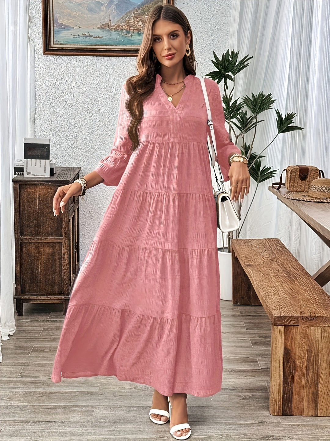 STELLA™ - Legeres Sommer-Maxikleid mit V-Ausschnitt