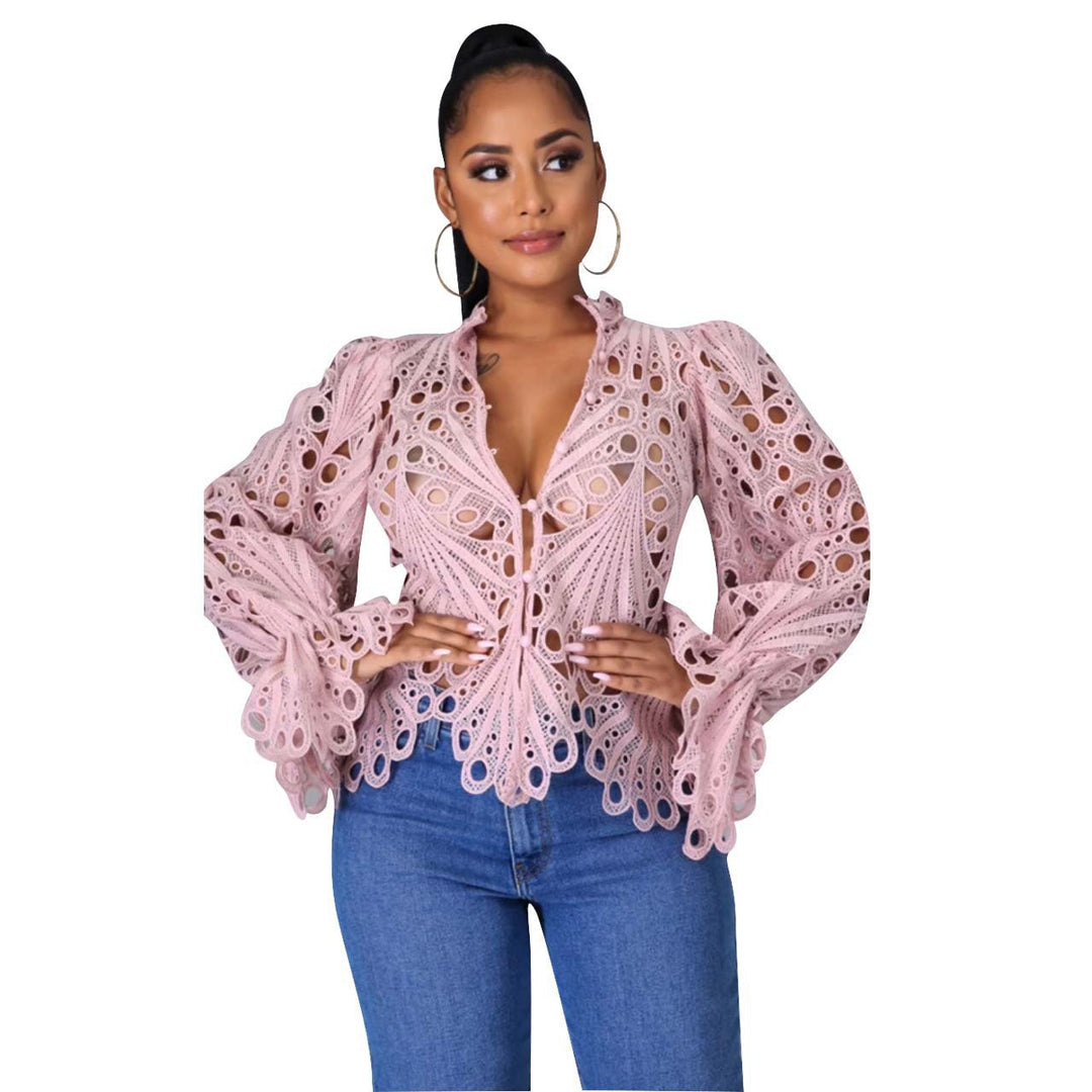 ISALI™ - Elegante asymmetrische Bluse mit Volantärmeln